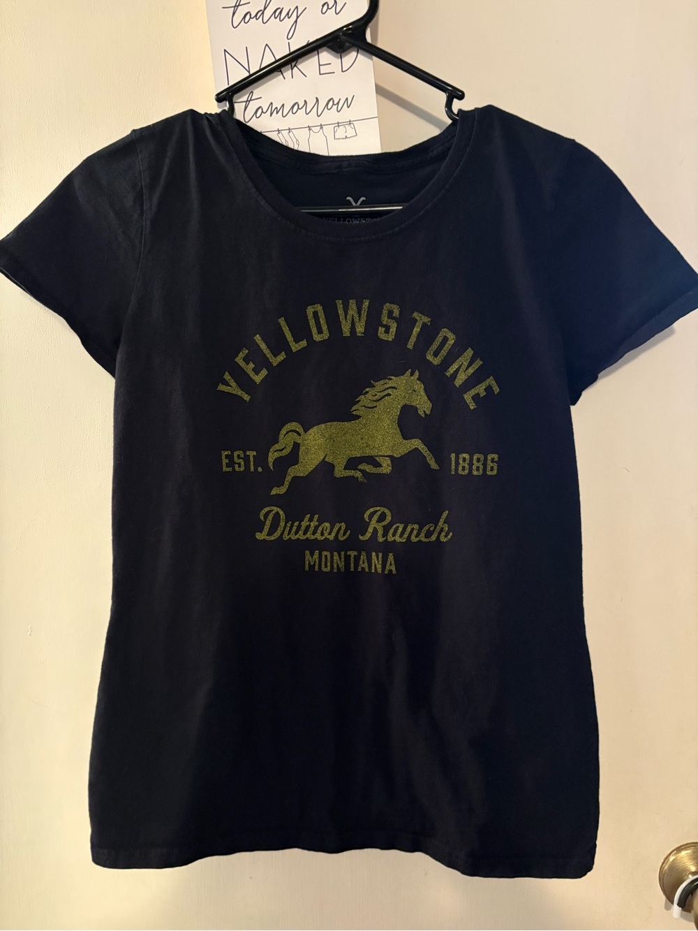 Yellowstone Dutton Ranch Montana Graphic Tee - Black with Yellow Print